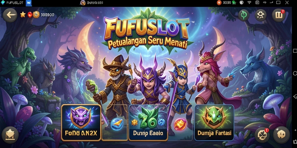 Tampilan seru dari gameplay FUFUSLOT saat menjelajahi dunia petualangan.