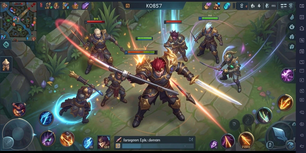 Screenshot gameplay KO857 yang menampilkan aksi pertempuran sengit.