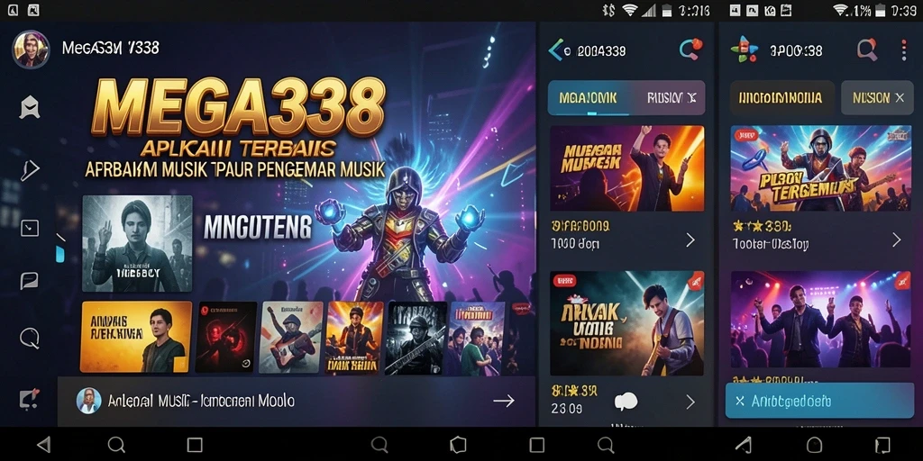 Tampilan menarik dari gameplay MEGA338 yang berfokus pada musik.