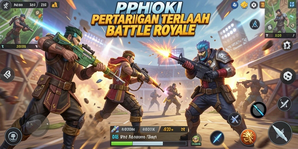 Tampilan gameplay PPHOKI dengan aksi Battle Royale seru.